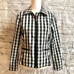 Lauren Ralph Lauren Zip Front Jacket Black Check Size Small